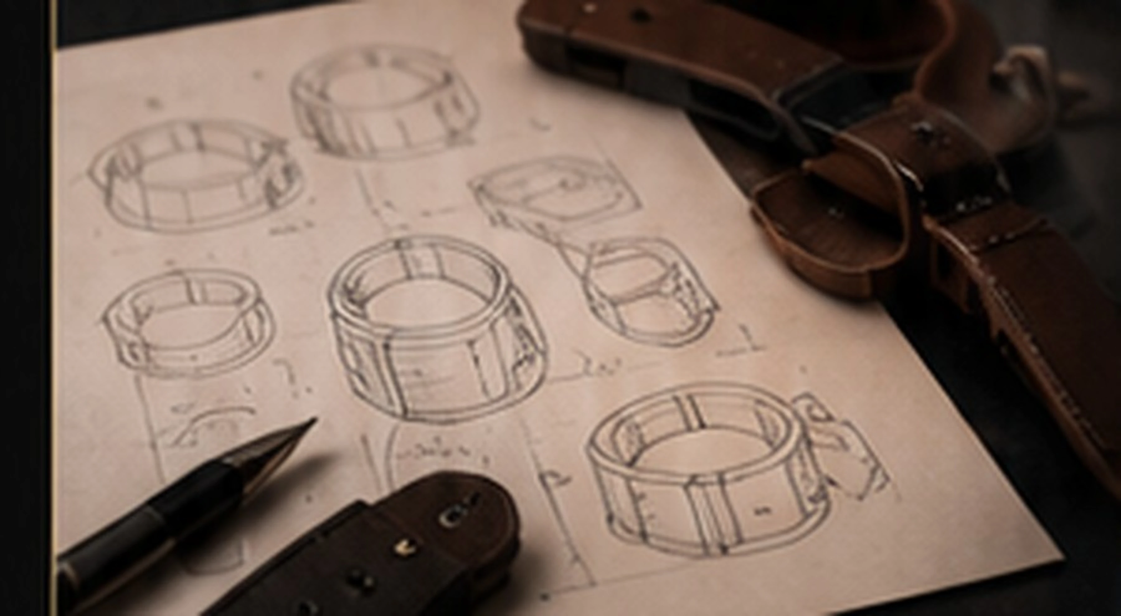 Technical sketches for a custom steel collar